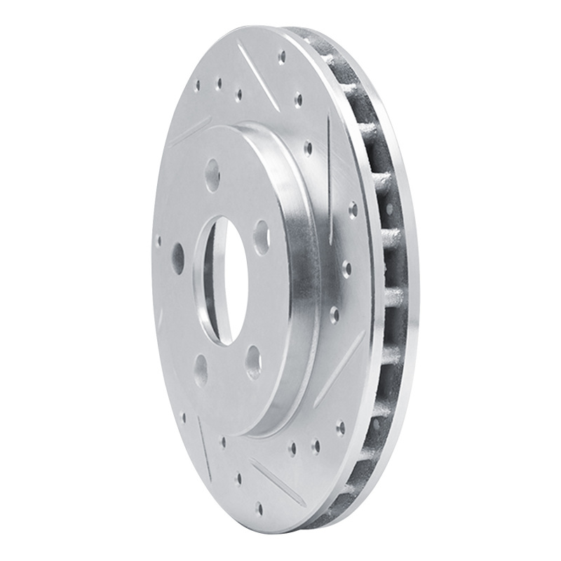 Picture of R1 85-89 Dodge ARIES Front Right Drilled & Slotted Silver Brake Rotor