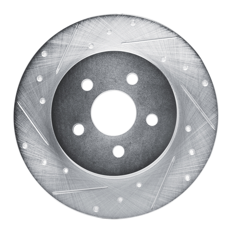 Picture of R1 87-91 Chrysler TC Maserati Rear Left Drilled & Slotted Silver Brake Rotor