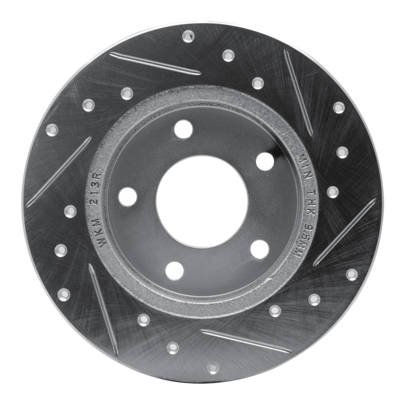 Picture of R1 88-92 Dodge Monaco Rear Left Drilled & Slotted Silver Brake Rotor