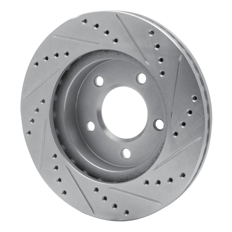 Picture of R1 98-00 Chrysler LHS Front Left Drilled & Slotted Silver Brake Rotor