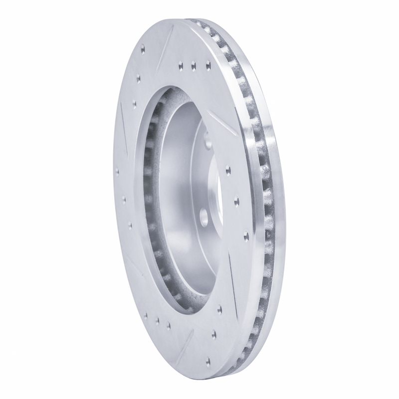 Picture of R1 98-00 Chrysler LHS Front Right Drilled & Slotted Silver Brake Rotor