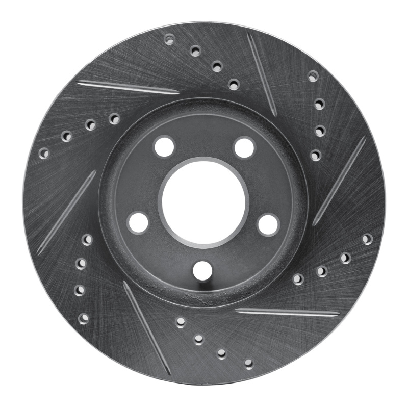 Picture of R1 00-05 Chrysler Neon Front Left Drilled & Slotted Silver Brake Rotor