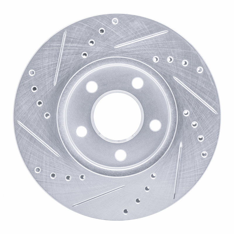 Picture of R1 00-05 Chrysler Neon Front Right Drilled & Slotted Silver Brake Rotor
