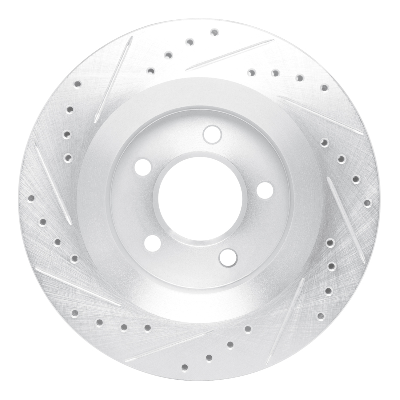 Picture of R1 99-04 Chrysler 300M Front Right Drilled & Slotted Silver Brake Rotor