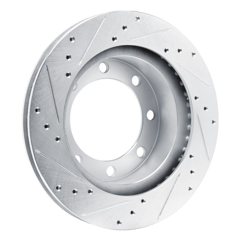Picture of R1 80-93 Dodge W200 Front Right Drilled & Slotted Silver Brake Rotor
