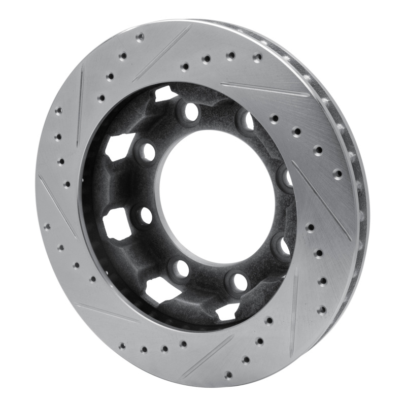 Picture of R1 75-93 Dodge W200 Front Right Drilled & Slotted Silver Brake Rotor