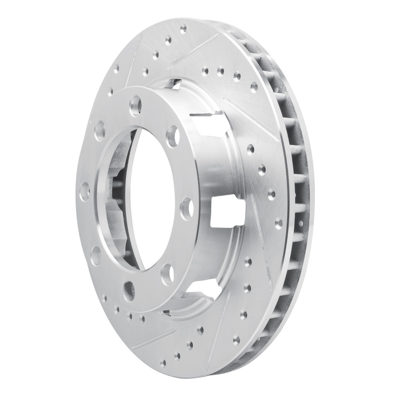 Picture of R1 75-93 Dodge W300 Front Left Drilled & Slotted Silver Brake Rotor