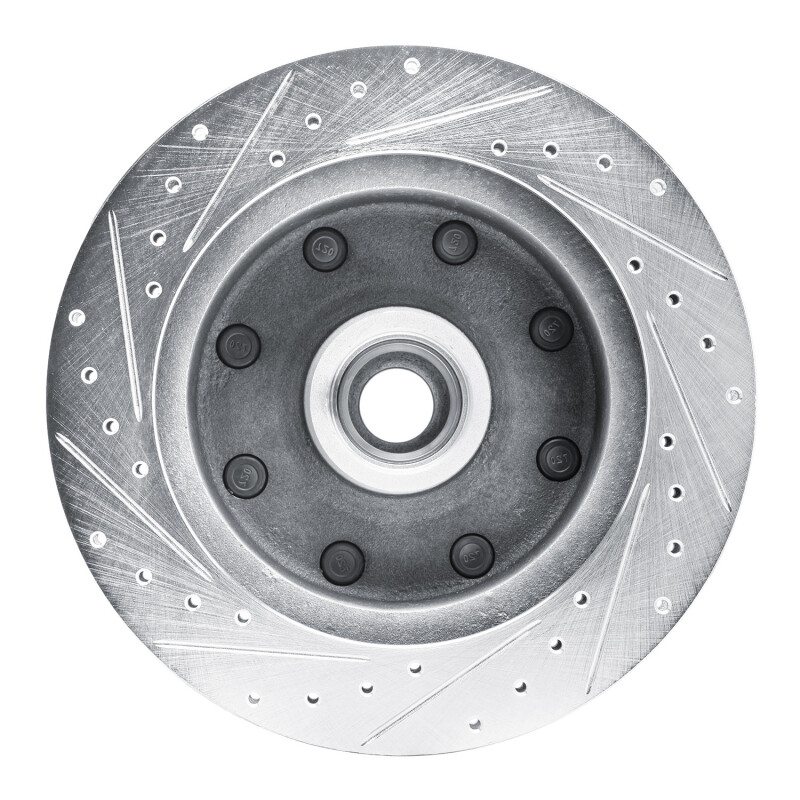 Picture of R1 73-77 Dodge B300 Van (71-74) / B300 (75-80) Front Right Drilled & Slotted Silver Brake Rotor