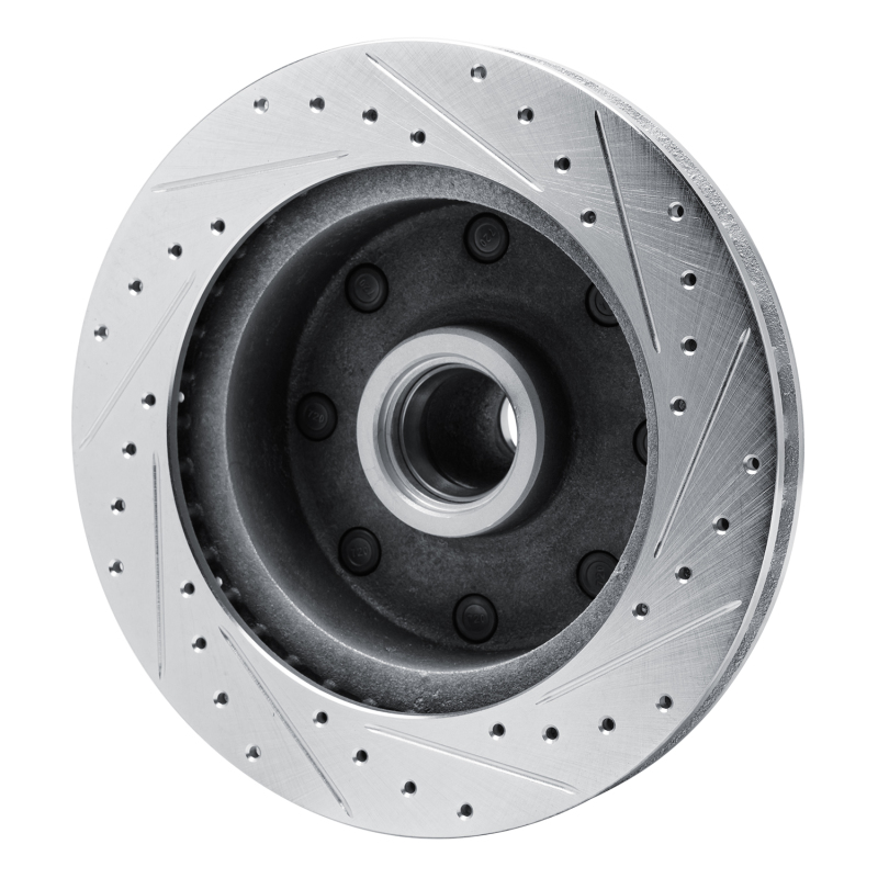 Picture of R1 73-77 Dodge B300 Van (71-74) / B300 (75-80) Front Left Drilled & Slotted Silver Brake Rotor