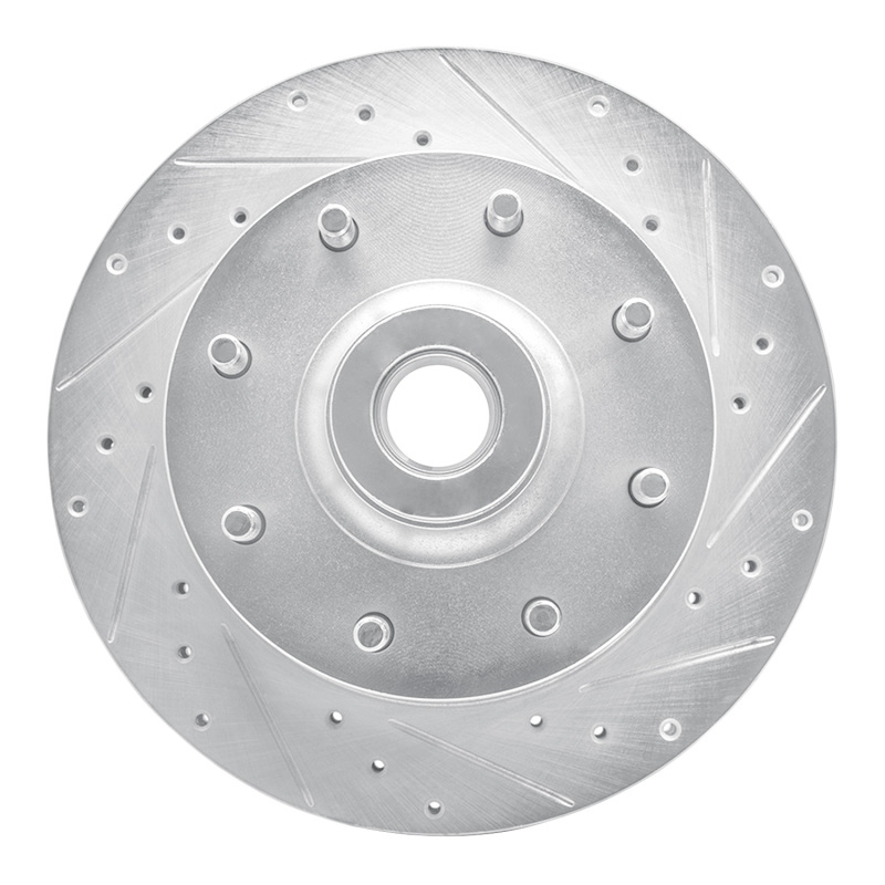 Picture of R1 78-97 Dodge B200 / B200 Van / B250 Front Right Drilled & Slotted Silver Brake Rotor
