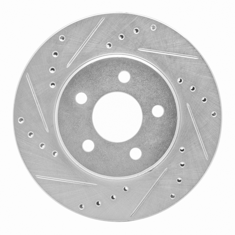Picture of R1 86-90 Chrysler Town & Country Front Left Drilled & Slotted Silver Brake Rotor