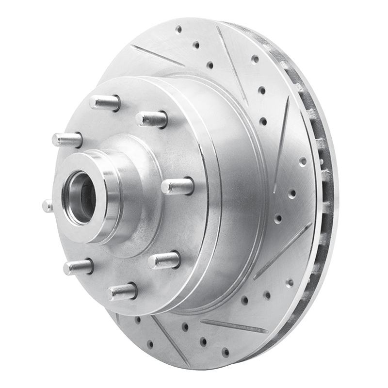 Picture of R1 78-97 Dodge B200 / B200 Van / B250 Front Right Drilled & Slotted Silver Brake Rotor