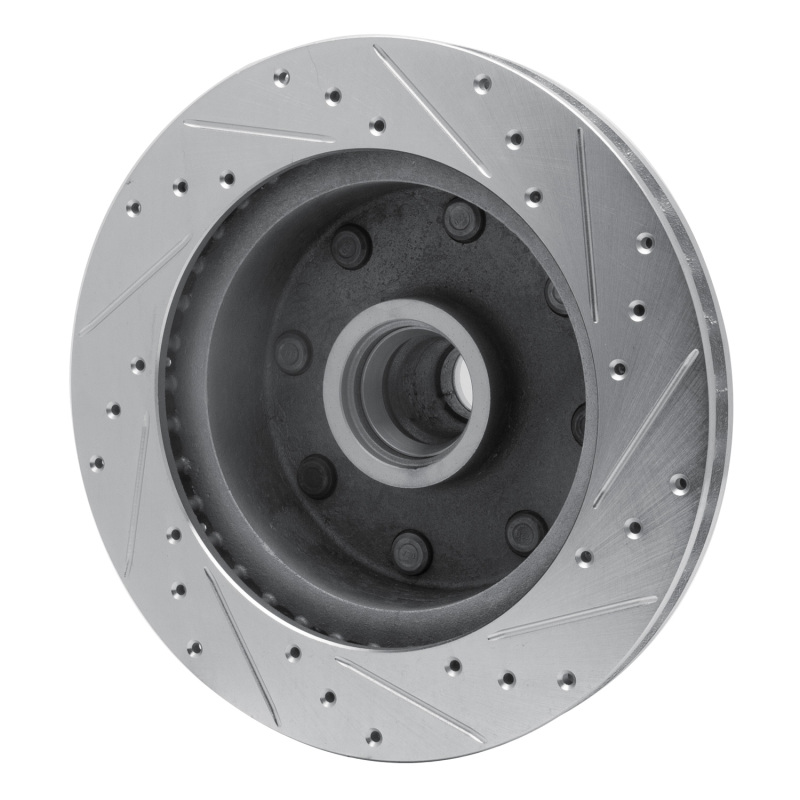Picture of R1 78-97 Dodge B3500 / B2500 Front Left Drilled & Slotted Silver Brake Rotor