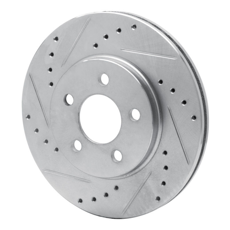 Picture of R1 86-90 Chrysler Town & Country Front Left Drilled & Slotted Silver Brake Rotor