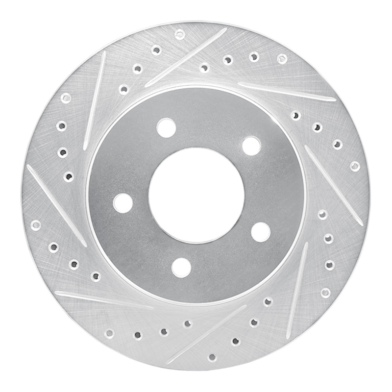 Picture of R1 87-90 Dodge DAKOTA 4WD Front Right Drilled & Slotted Silver Brake Rotor
