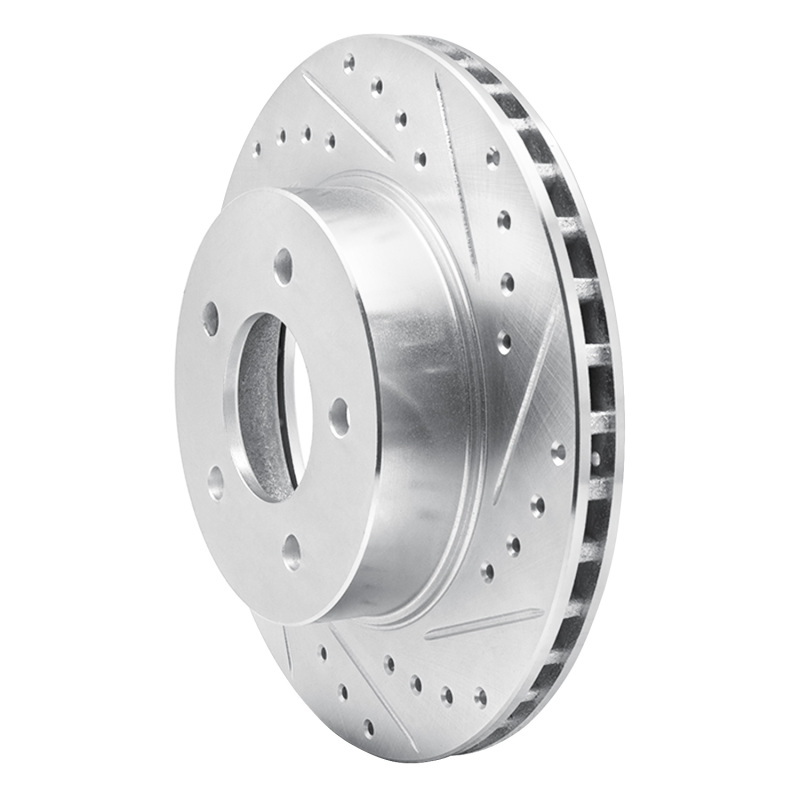Picture of R1 87-90 Dodge DAKOTA 4WD Front Left Drilled & Slotted Silver Brake Rotor
