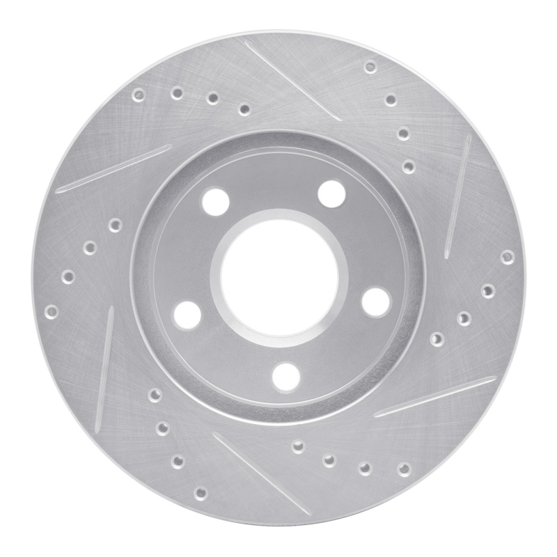 Picture of R1 87-90 Chrysler Town & Country Front Left Drilled & Slotted Silver Brake Rotor