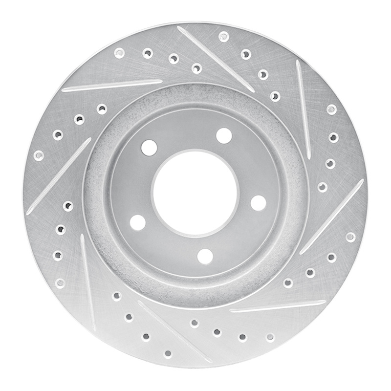 Picture of R1 87-90 Dodge DAKOTA 4WD Front Right Drilled & Slotted Silver Brake Rotor