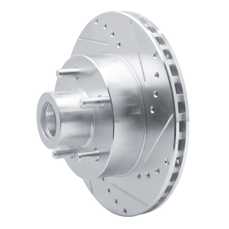 Picture of R1 87-90 Dodge DAKOTA RWD Front Right Drilled & Slotted Silver Brake Rotor