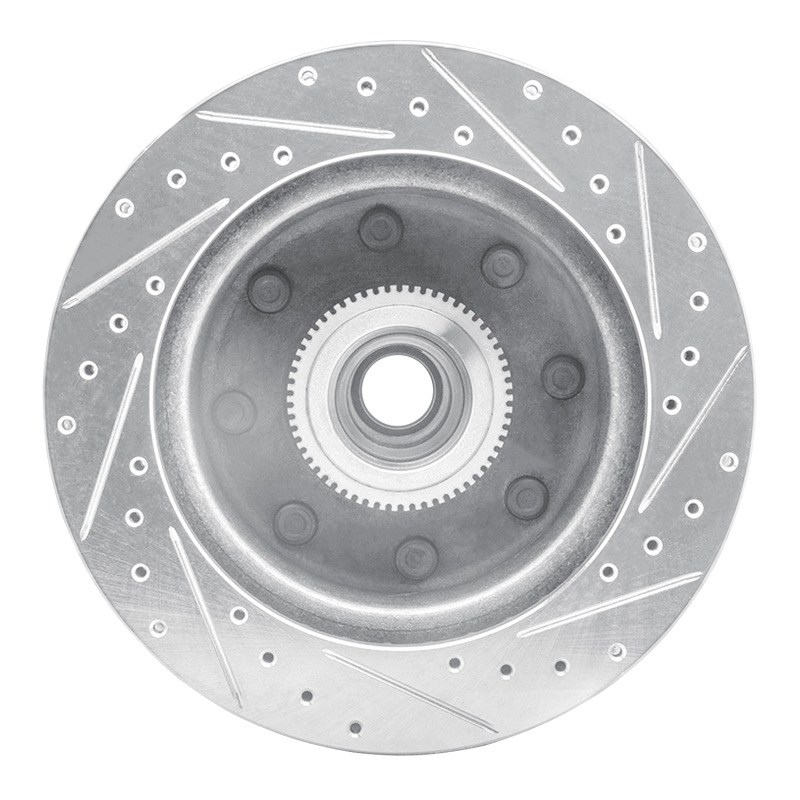 Picture of R1 94-97 Dodge B200 / B200 Van / B250 Front Left Drilled & Slotted Silver Brake Rotor