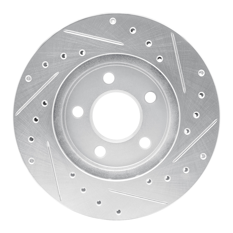 Picture of R1 96-00 Chrysler Town & Country Front Left Drilled & Slotted Silver Brake Rotor