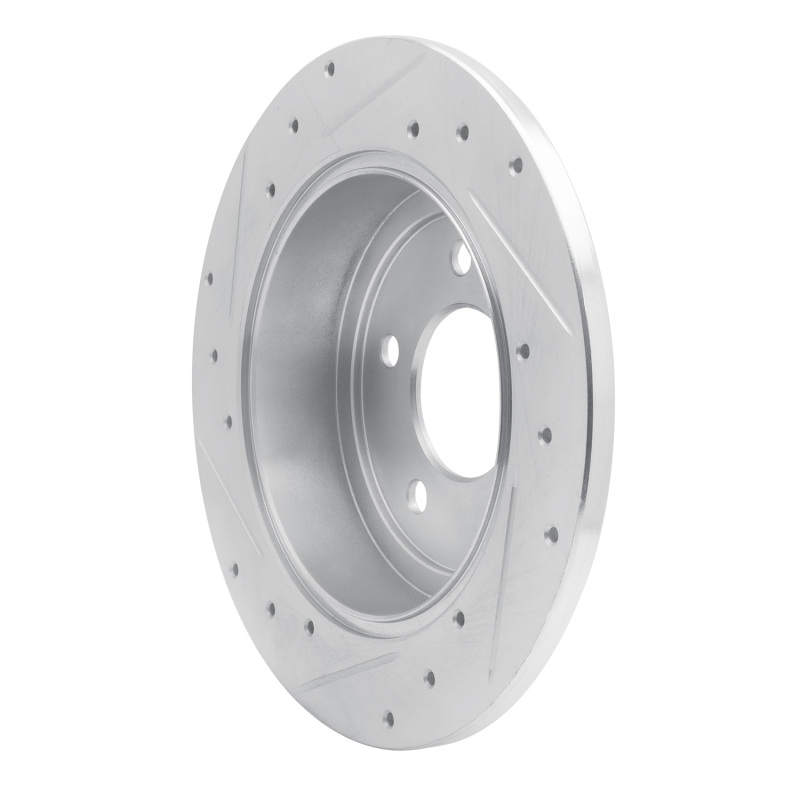 Picture of R1 97-07 Chrysler Town & Country Rear Right Drilled & Slotted Silver Brake Rotor