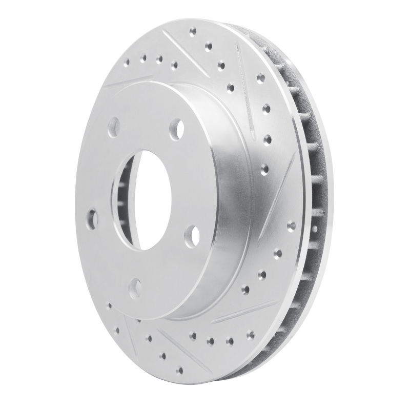 Picture of R1 94-99 Dodge Ramcharger (Mexico) Front Right Drilled & Slotted Silver Brake Rotor