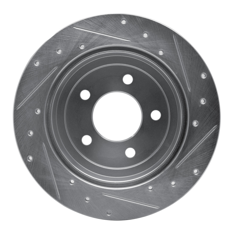 Picture of R1 97-07 Chrysler Town & Country Rear Left Drilled & Slotted Silver Brake Rotor
