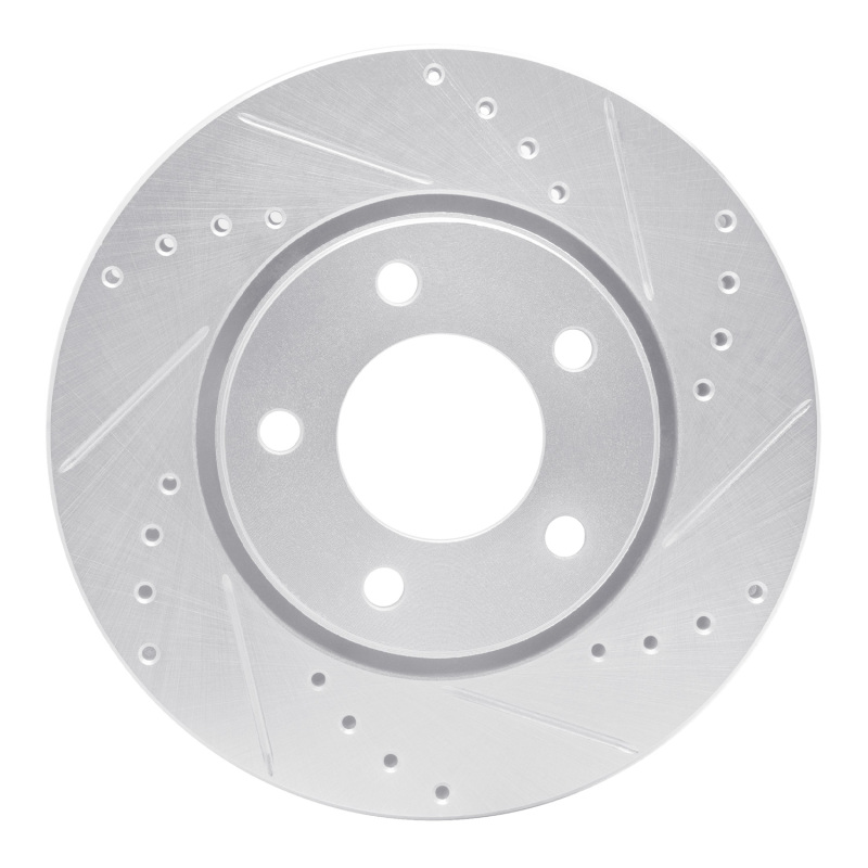 Picture of R1 01-07 Chrysler Voyager Front Right Drilled & Slotted Silver Brake Rotor