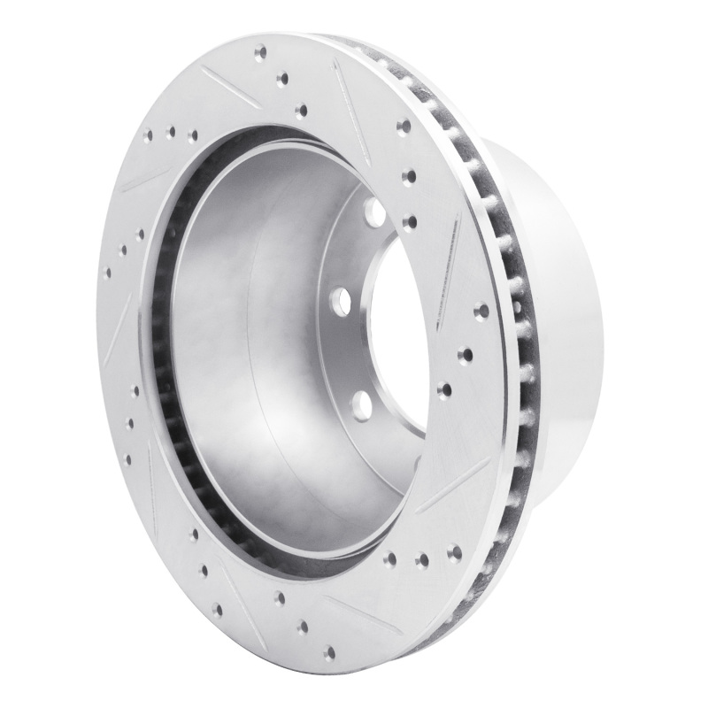 Picture of R1 00-02 Dodge Ram 3500 Rear Left Drilled & Slotted Silver Brake Rotor