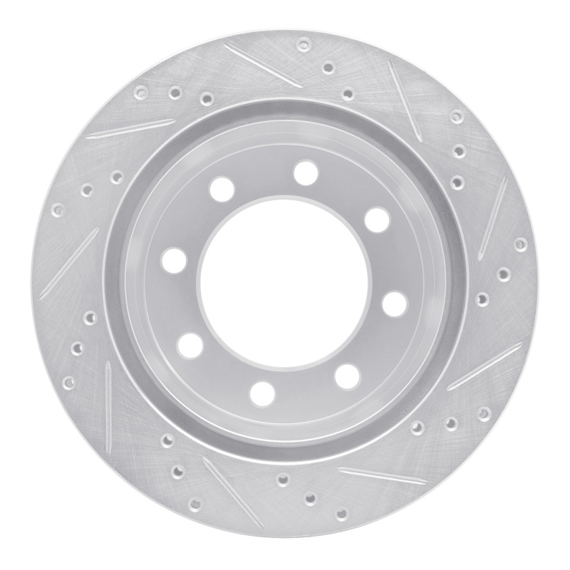 Picture of R1 00-02 Dodge Ram 3500 Rear Left Drilled & Slotted Silver Brake Rotor