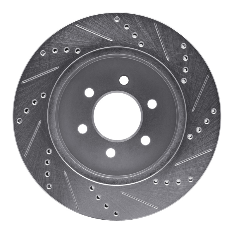 Picture of R1 03-04 Dodge DAKOTA RWD Front Left Drilled & Slotted Silver Brake Rotor