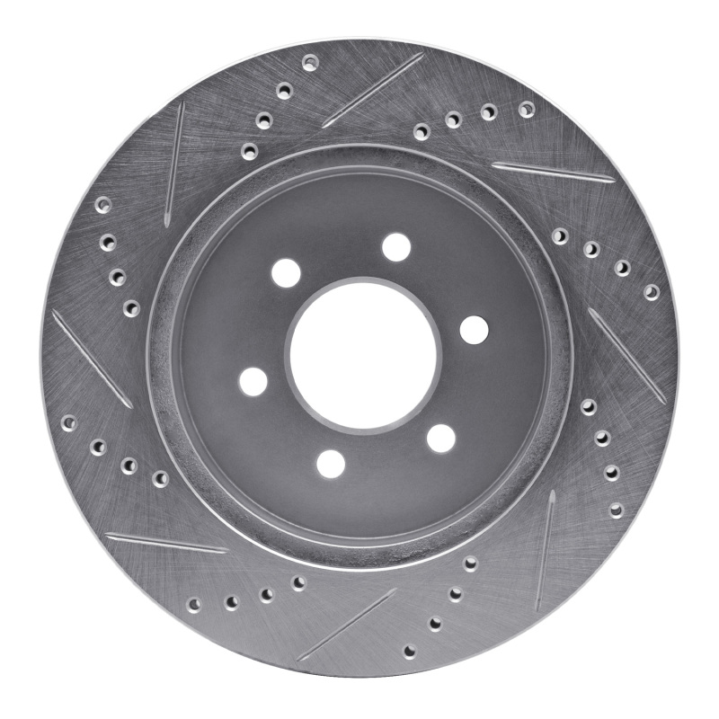 Picture of R1 03-04 Dodge DAKOTA 4WD Front Right Drilled & Slotted Silver Brake Rotor