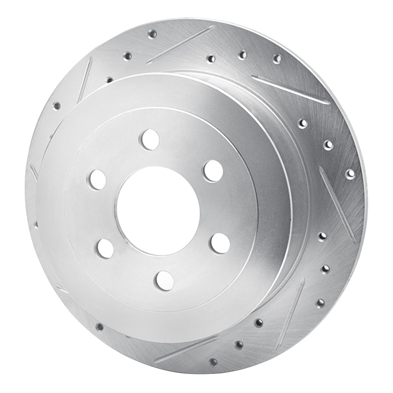 Picture of R1 03-04 Dodge DAKOTA RWD Rear Left Drilled & Slotted Silver Brake Rotor