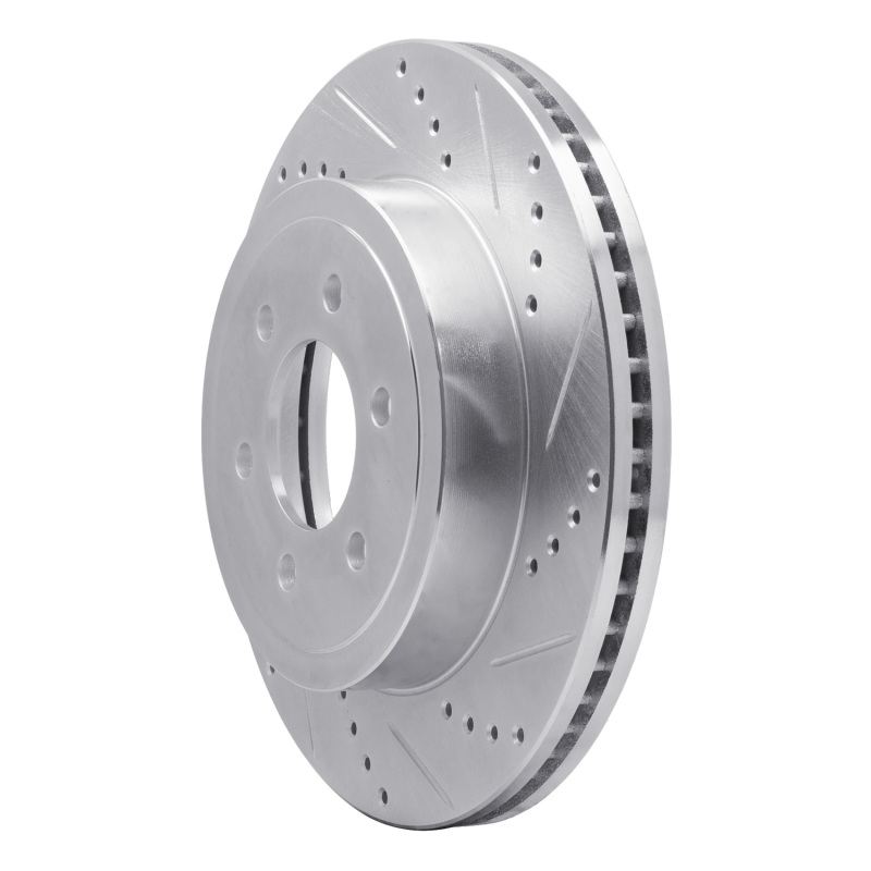 Picture of R1 03-04 Dodge DAKOTA 4WD Front Right Drilled & Slotted Silver Brake Rotor
