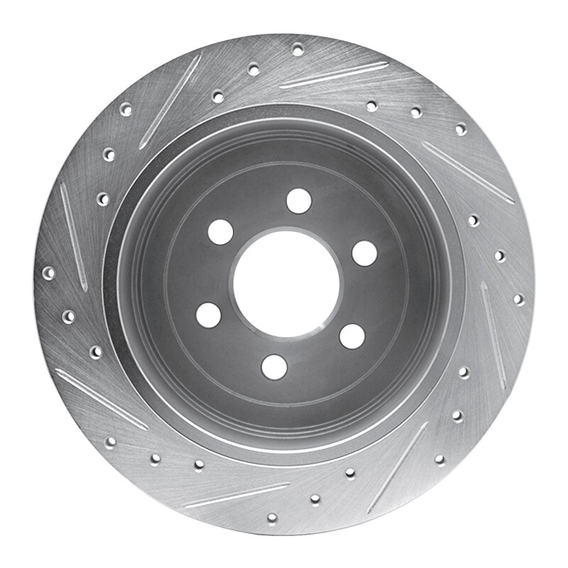 Picture of R1 03-04 Dodge DAKOTA RWD Rear Right Drilled & Slotted Silver Brake Rotor