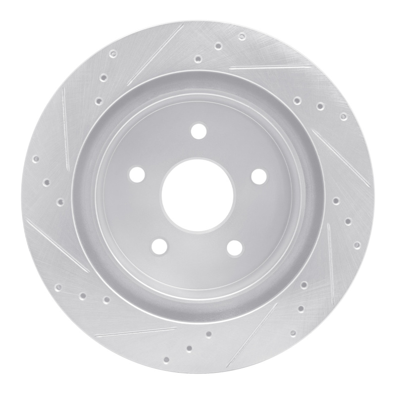 Picture of R1 04-06 Dodge Ram 1500 Pickup Rear Right Drilled & Slotted Silver Brake Rotor