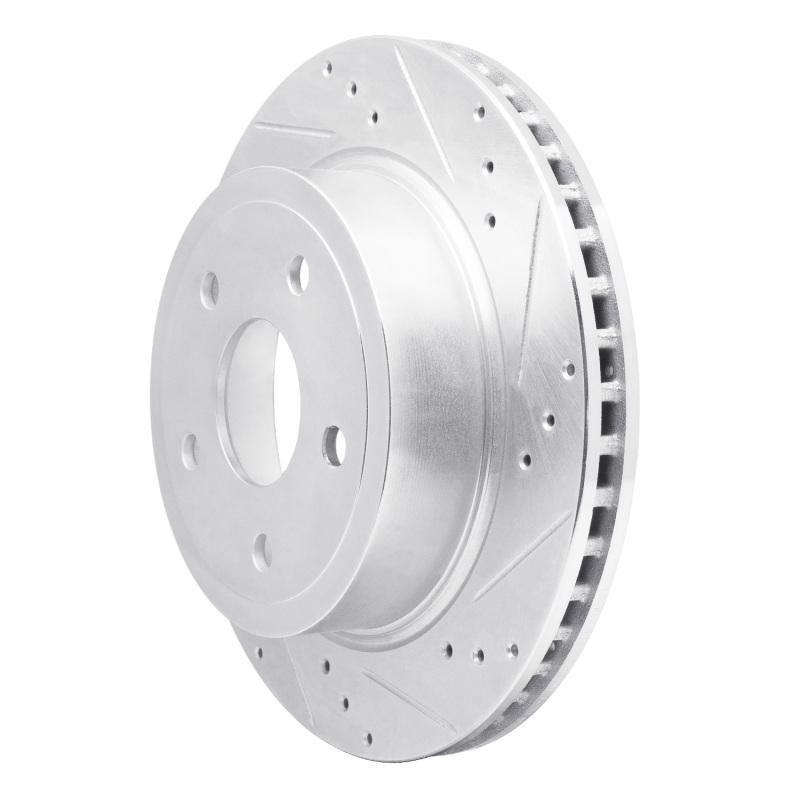 Picture of R1 04-06 Dodge Ram 1500 Pickup Rear Right Drilled & Slotted Silver Brake Rotor