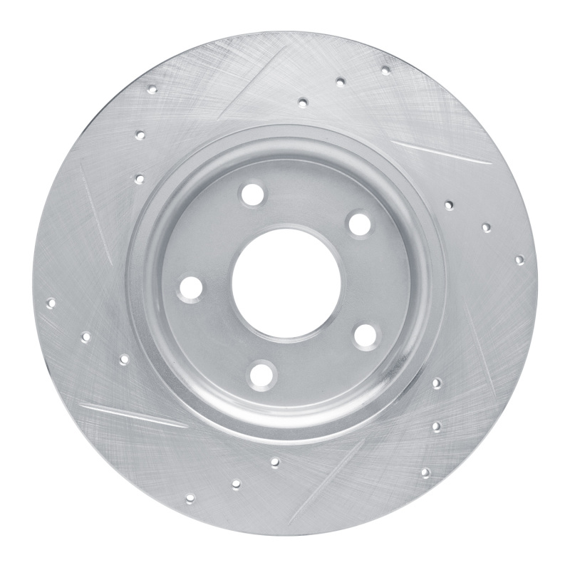 Picture of R1 12-20 Chrysler Town & Country Rear Right Drilled & Slotted Silver Brake Rotor