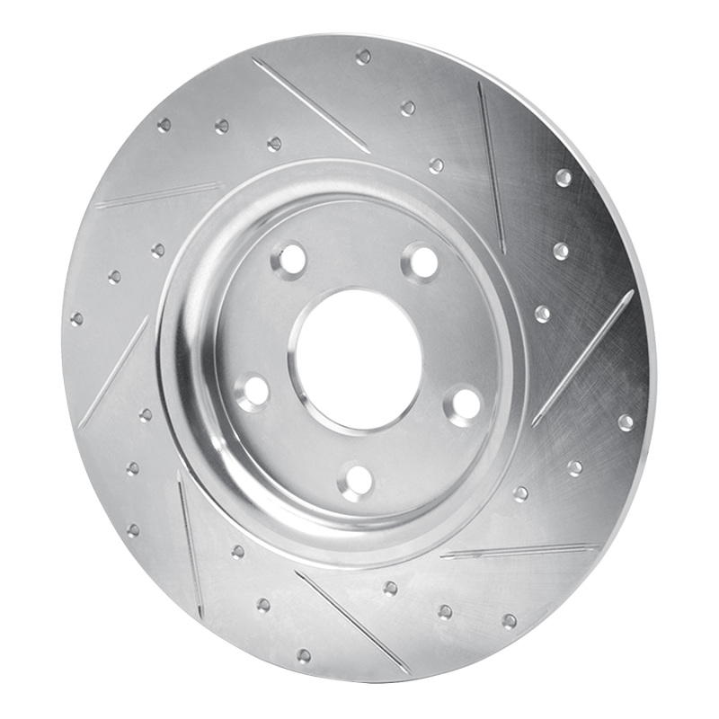 Picture of R1 12-20 Chrysler Town & Country Rear Left Drilled & Slotted Silver Brake Rotor