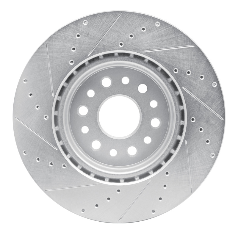Picture of R1 19-25 Ram 1500 Front Right Drilled & Slotted Silver Brake Rotor