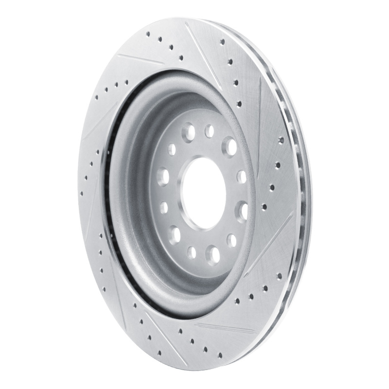 Picture of R1 19-25 Ram 1500 Rear Left Drilled & Slotted Silver Brake Rotor