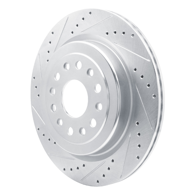 Picture of R1 19-25 Ram 1500 Rear Left Drilled & Slotted Silver Brake Rotor