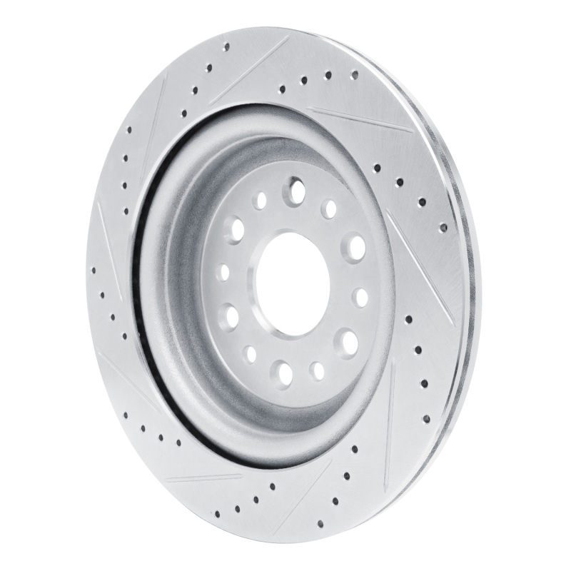 Picture of R1 19-25 Ram 1500 Rear Right Drilled & Slotted Silver Brake Rotor