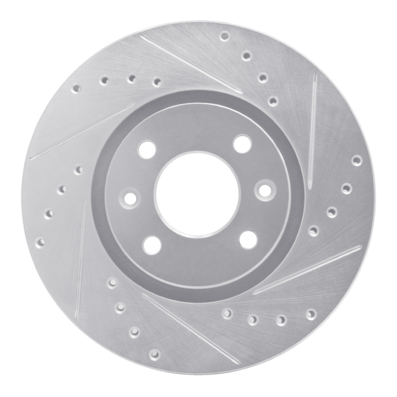 Picture of R1 88-89 Eagle Medallion Front Right Drilled & Slotted Silver Brake Rotor