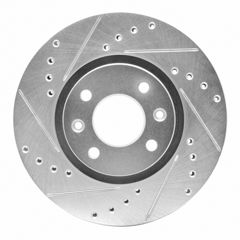 Picture of R1 88-89 Eagle Medallion Front Left Drilled & Slotted Silver Brake Rotor
