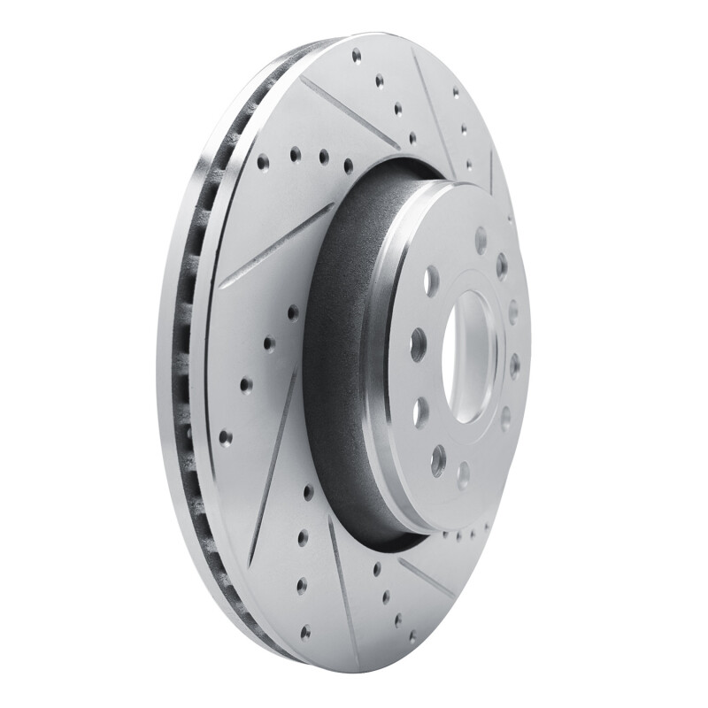 Picture of R1 21-25 Jeep Grand Wagoneer Front Right Drilled & Slotted Silver Brake Rotor