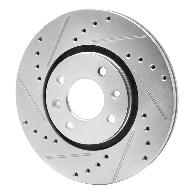 Picture of R1 88-89 Eagle Medallion Front Left Drilled & Slotted Silver Brake Rotor
