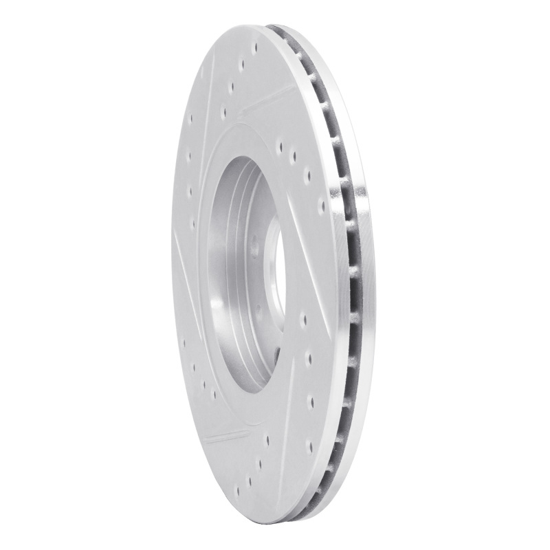 Picture of R1 88-89 Eagle Medallion Front Right Drilled & Slotted Silver Brake Rotor