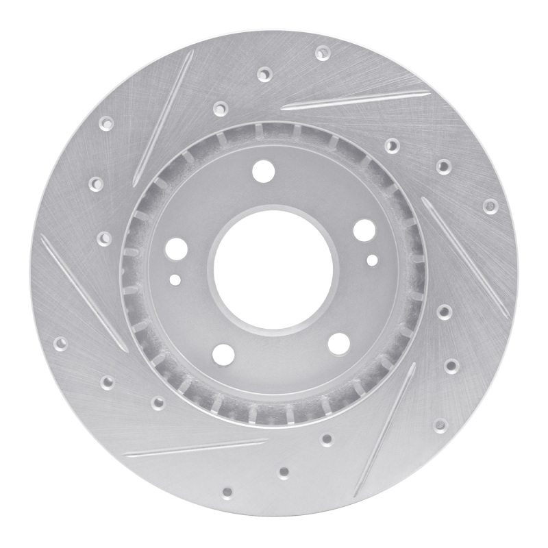 Picture of R1 98-98 Eagle TALON Front Right Drilled & Slotted Silver Brake Rotor